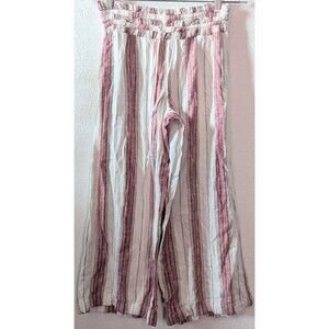 Indigo Rein Linen Palazzo Pants Striped Women's Size M Medium (25x23) (197)